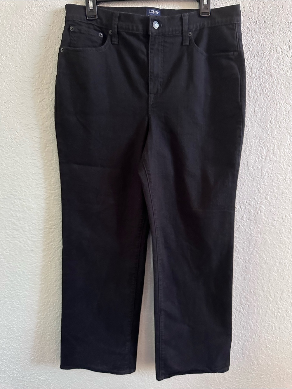 J.Crew Factory Full Length Wide Leg Jeans Black Stretch‎ Denim Women’s 31